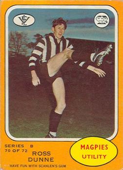 1973 Scanlens VFL #70 Ross Dunne Front